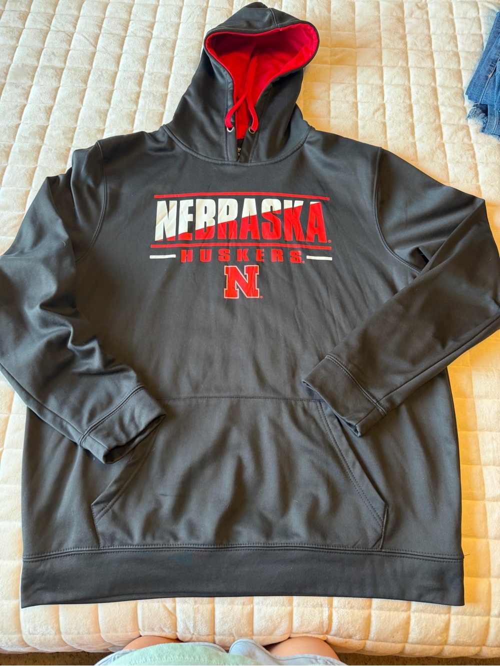 Colosseum Nebraska Huskers Black and Red Pullover Hoodie